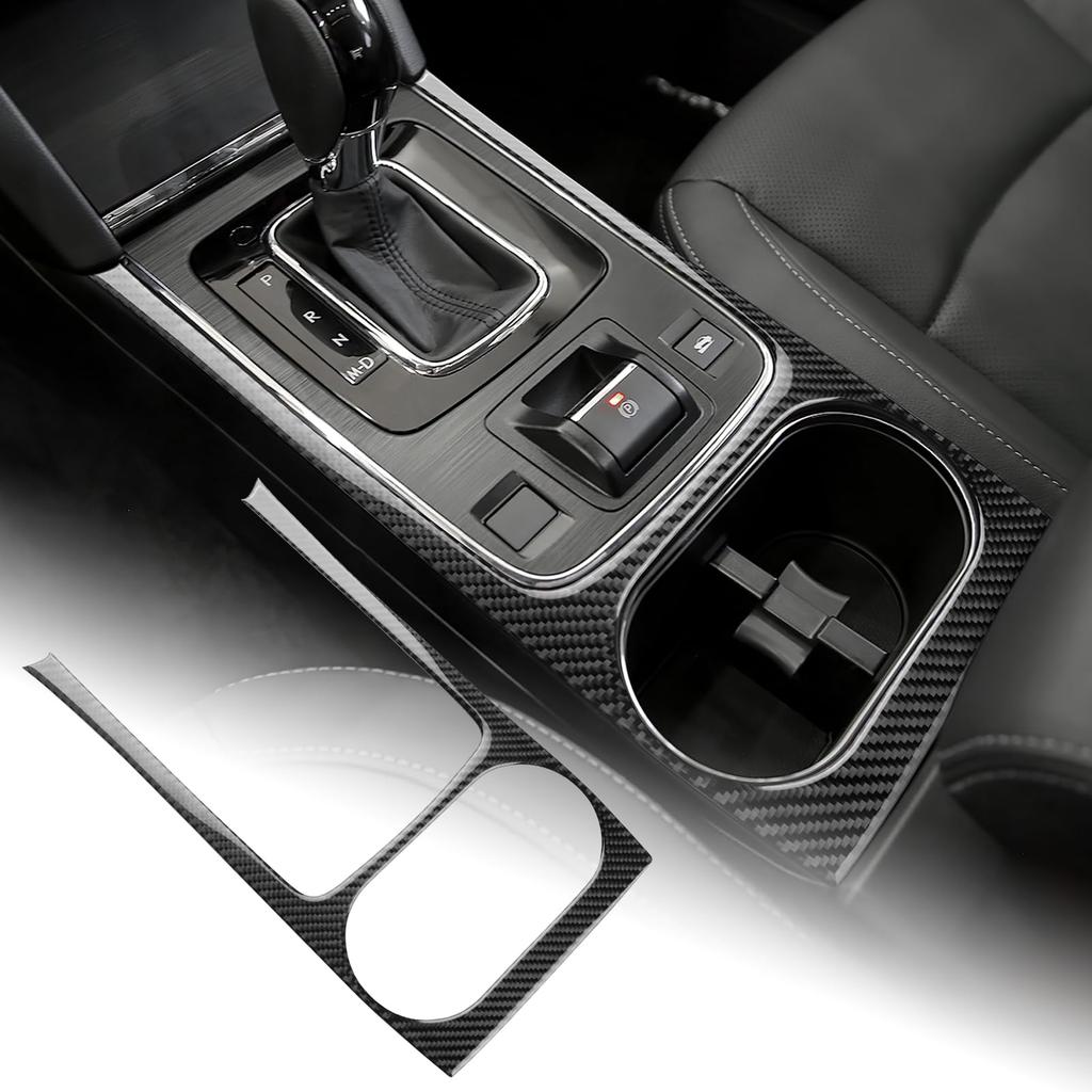 AIRSPEED Carbon Fiber Interior Customization Parts for Subaru Front Cup Holder Panel Frame Stylish Easy Installation with Tape Type Legacy/Outback