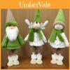 Muñeco de Peluche Decorativo Navideño con Bufanda Verde para Escaparate Festivo