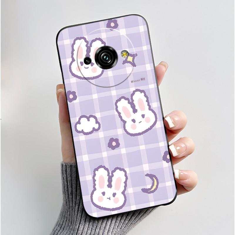 For Oukitel C59 Case Oukitel C59 Pro Cover Luxury Cute Love Rabbit Funny Pattern Black TPU Soft Silicone Protective Phone Case
