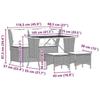 VidaXL Ensemble à manger jardin 4pcs et coussins Gris Résine tressée, ensemble à manger d'extérieur, meuble à manger de 4104133