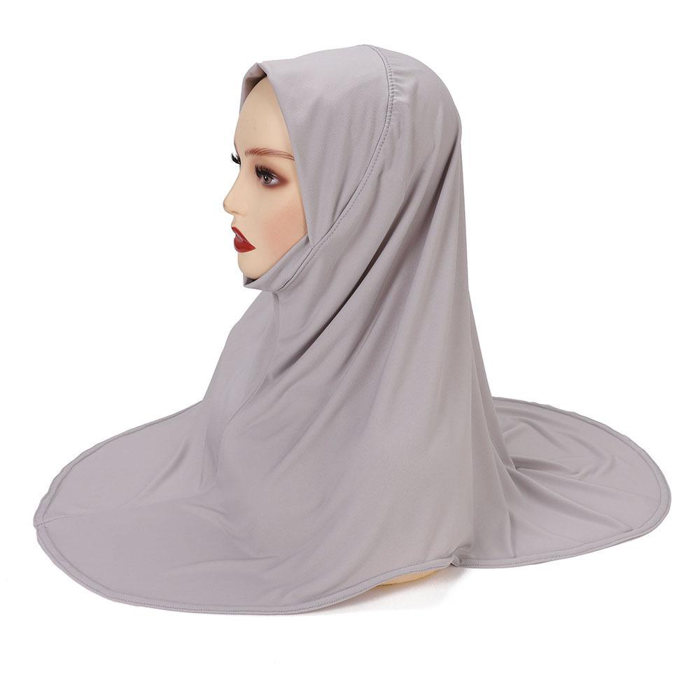 Malay Double Chin Undercap Muslim Women Solid Color Inner Scarf Islamic Instant Hijab Ladies Cap Crystal Hemp Bonnet Hat 80*55cm