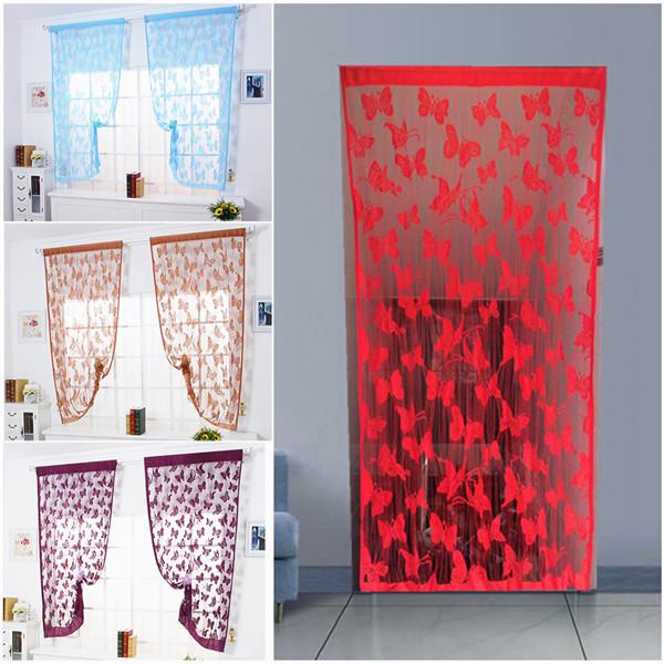 Butterfly Jacquard Line Curtain Partition Curtain Multicolor Decorative Background Curtainbuy