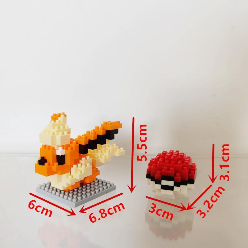 Anime Pokémon Building Blocks Assembly Anime Charizard Doll Blastoise Bulbasaur Gengar Bricks Figures Toy for Kid Gift