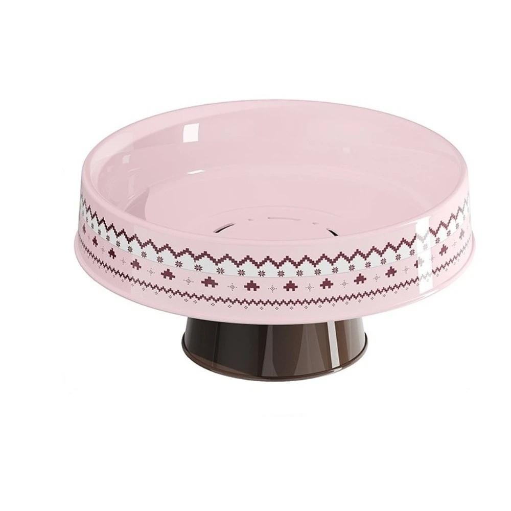 Multifunctional Fruit Platter Large Capacity Detachable High Footed Tray Plastic Decorative Elevated Fruit Bowl розовый