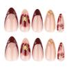 Manicure Long Almond False Nails French Aurora Press On Nails Detachable Nail Tips DIY