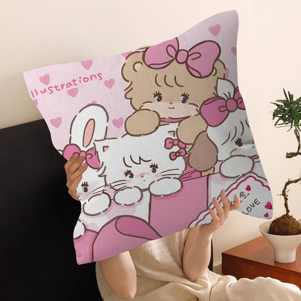 

Cute MMikko IIllustrations Anime Cushion Cover Car Throw Pillow Case For Sofa Car Christmas Gift 40x40cm 45x45cm 30x30 cm