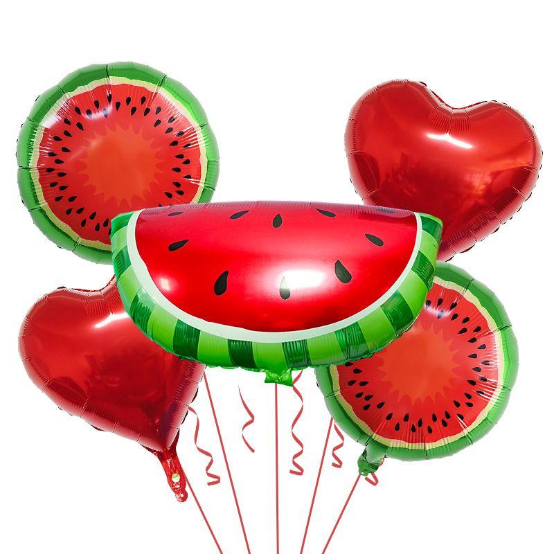 

Hawaii Fruit-themed Fruit Balloons - Watermelon, Orange, Lemon, Pineapple - Aluminum Foil Balloon Set for Birthday Party Decoration watermelon balloon a