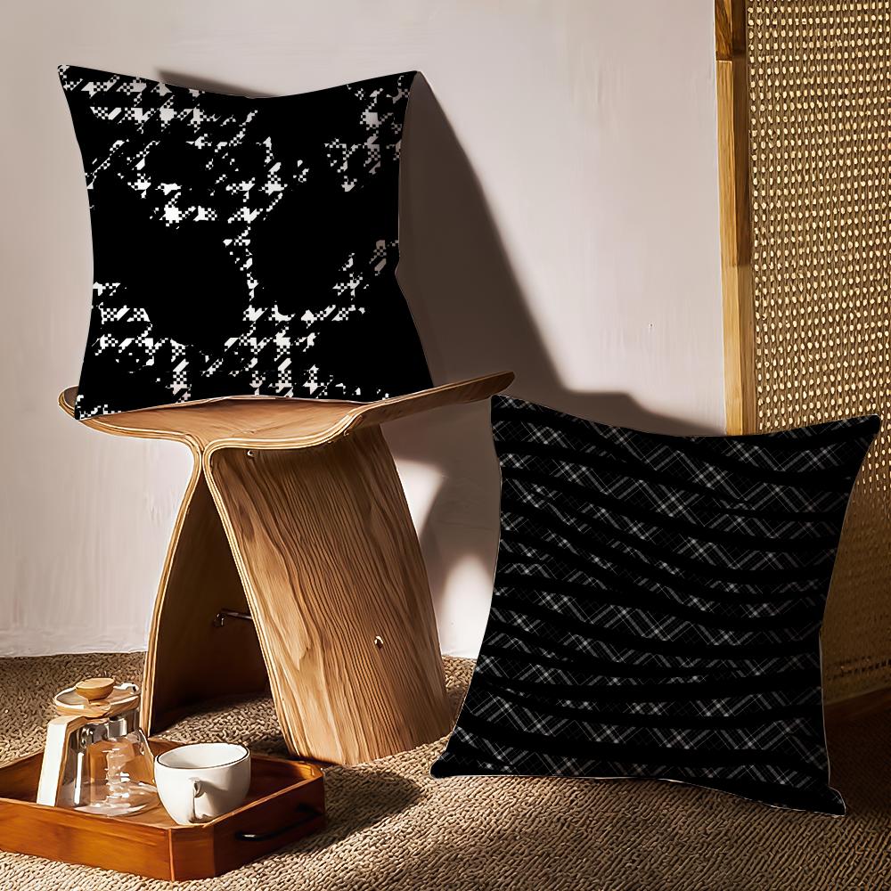 Black And White Minimalist Style Pillow Case Sofa Living Room Bedroom Headboard Backrest Cushion Square Cushion