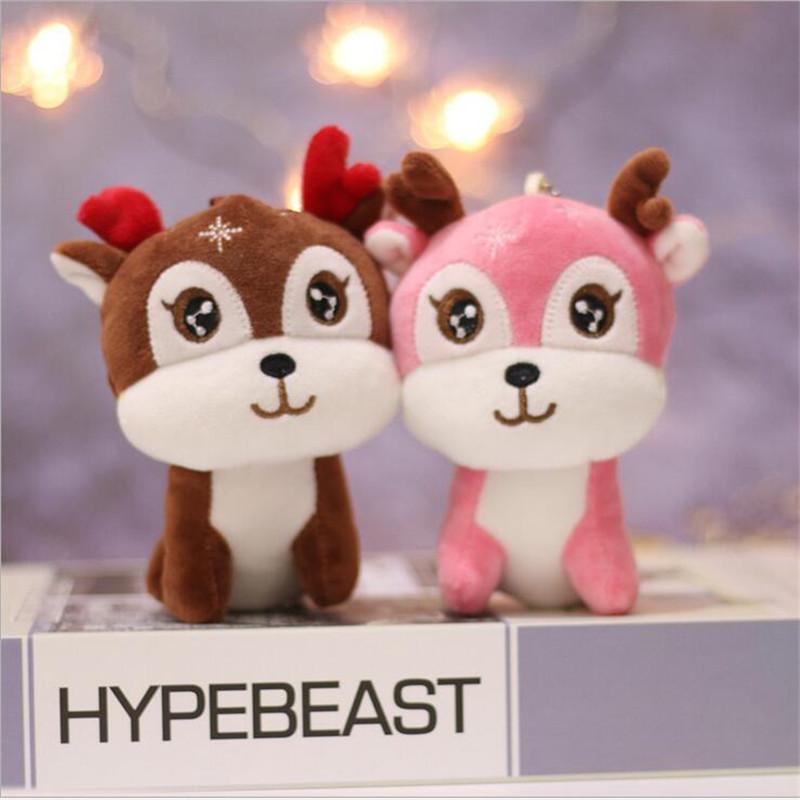 Cute Giraffe Plush Toy Pendant Soft Deer Stuffed Cartoon Animals Doll Baby Kids Toys Christmas Birthday Colorful Gifts 12CM