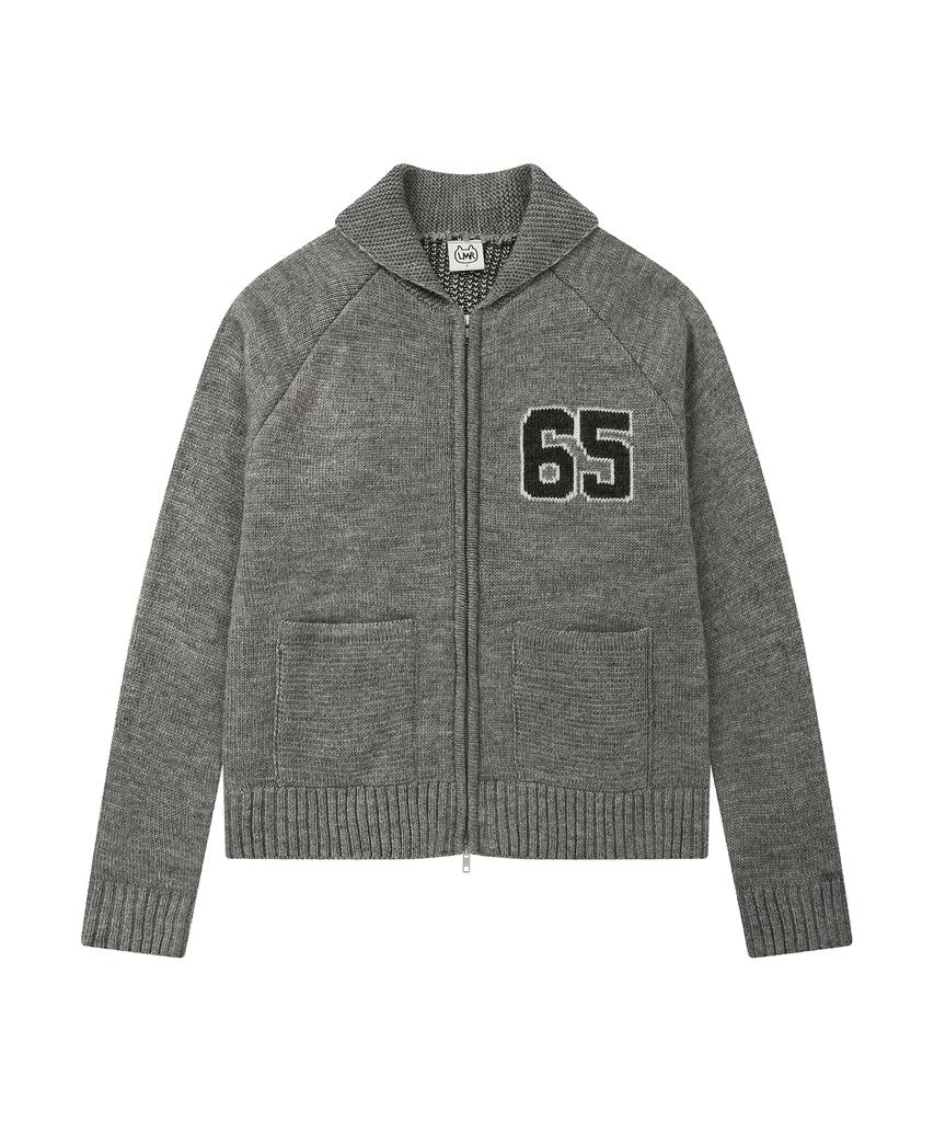 LMR Channony Wool Cowichan Knit Zip-Up Grey
