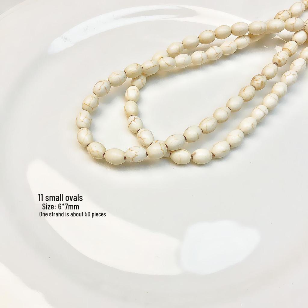 White Turquoise Beads for DIY Necklace Jewelry Accessories - Loose Spacer Beads
