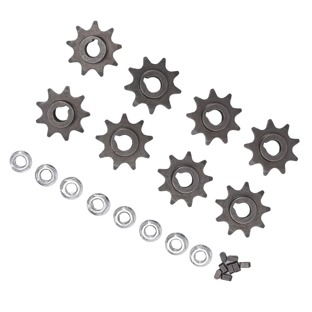 Set di Pignoni per Scooter Elettrico a 9 Denti, Pignoni in Ferro con Diametro Interno 10 mm per Bici, ATV da 47 e 49 , Resistenti all'Usura e Robusti, Semplice