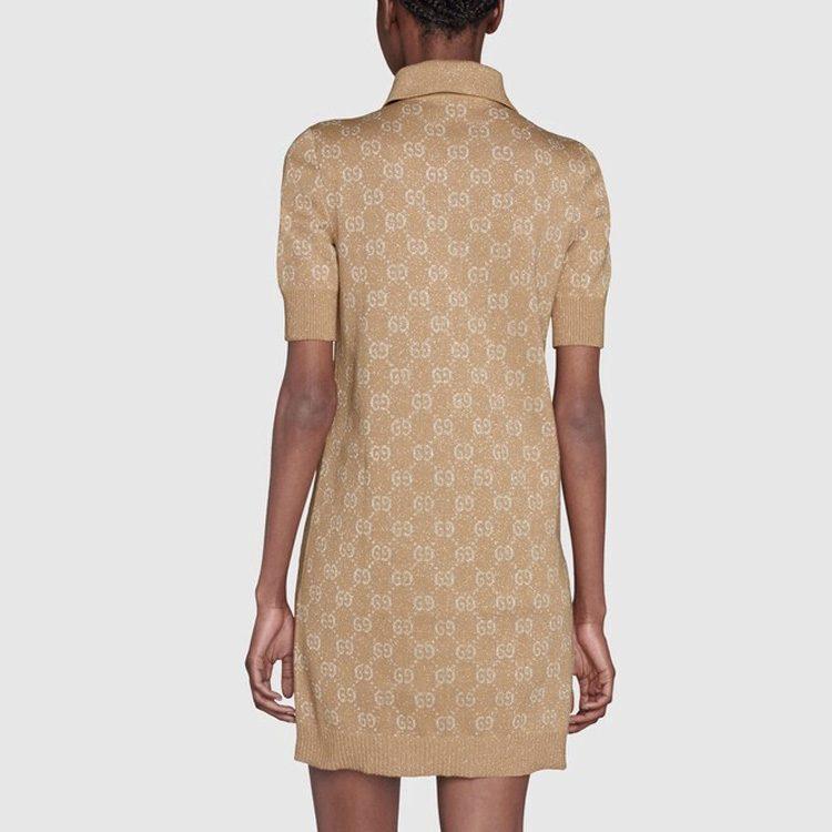 GUCCI SS22 Short Sleeved Dress Women's Beige 678437-XKB54-2132