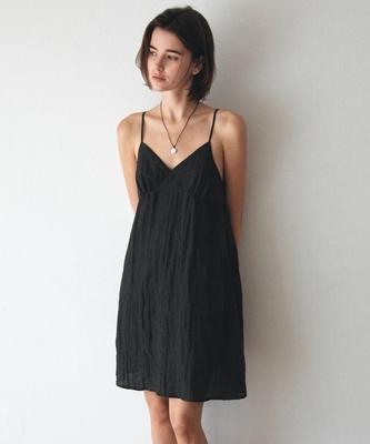 Banwonateullie A3606 Crinkle Slip Dress_Charcoal