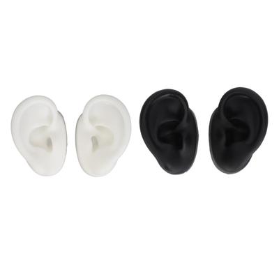 2 Pair 3D Silicone Ear Model Soft Flexible Left Right Ear Simulated Fake Model Practice Tool for Teaching Jewelry