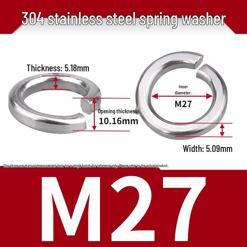 Stainless Steel & Blackened Carbon Steel Spring Washers (M1.6-M42) Elastic Open Washers