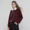 Women's Fleece-Lined Color-block Polo Sweatshirt