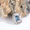S925 Sterling Silver With Natural Topaz Pendant Necklace Women'S Earrings Premium Jewelry