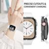 Protezione Schermo Glitterata con Diamanti per Apple Watch 45 41 40 44mm 42mm 38mm con Custodia in Vetro Temperato iWatch Serie 9 8 7 6 SE 5 4 3