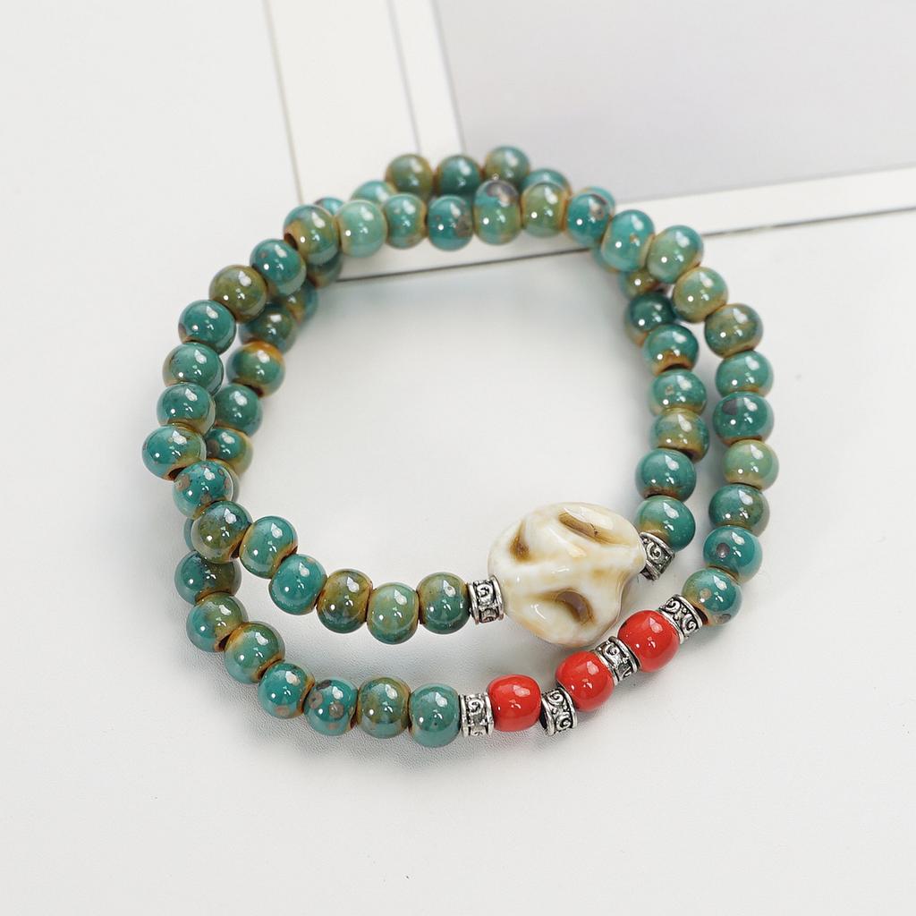 Handmade, New Chinese Ethnic Style Ceramic Bracelet Women's National Style Jewelry Beaded Bracelet Summer