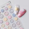 1 SZT. 5D Kawaii Wytłaczane Wykwintne Naklejki na Paznokcie z Uśmiechniętą Twarzą Japońskie Żelowe Makaroniki Nail Art Samoprzylepne DIY Ozdoby do Paznokci