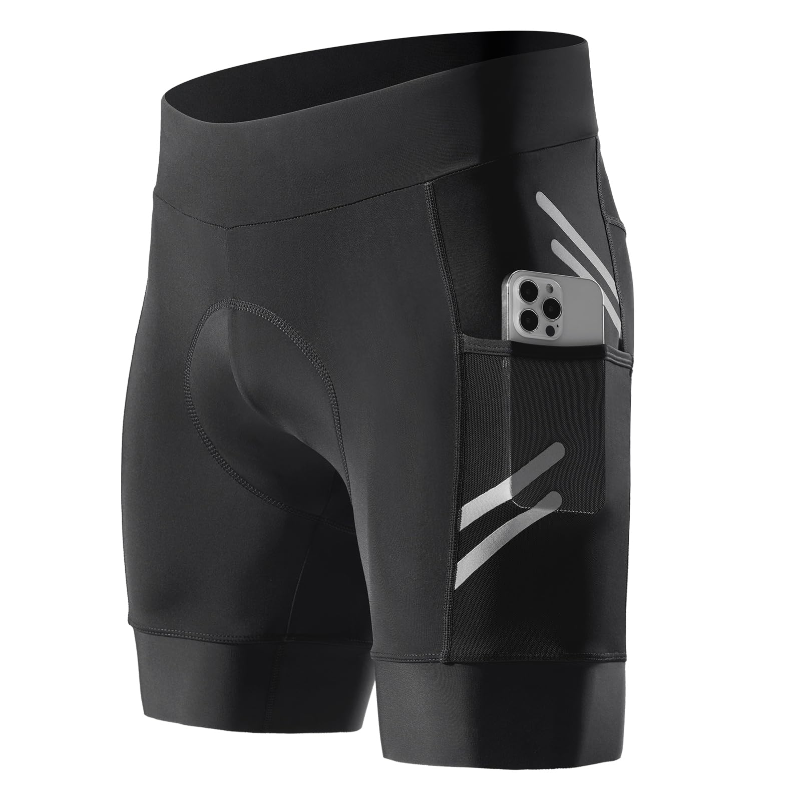 

Santic Men s Cycling Pants, Racer Pants with Reflective Stripes, Back Pockets, Size M