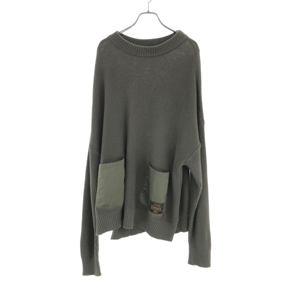 Subciety made in Japan Long sleeve knit L khaki sweater Men's Used