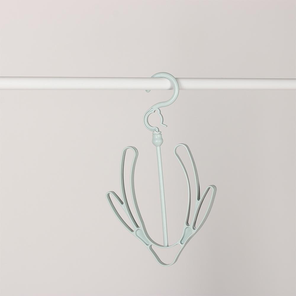 Rotatable Clothes Plastic Storage Shelf Shoe Racks 2 Hooks Drying Hanger