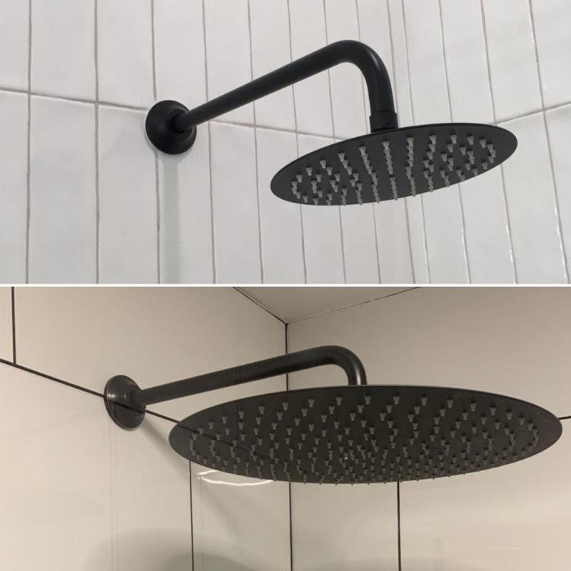 Practical Matte Black Replacement Shower Arm Wall Mounted Bathroom Accesspru for Enhances Shower Experience Daily Use