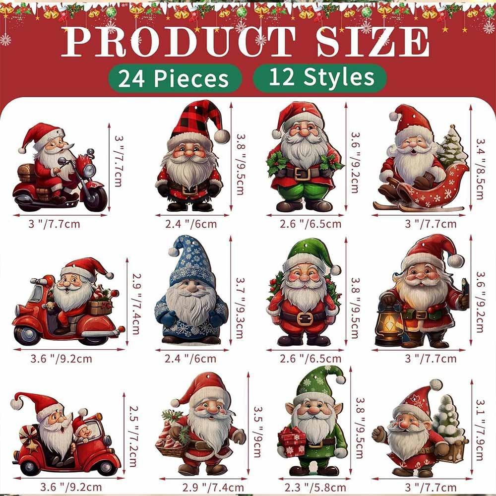 

Personalization Wooden Christmas Decoration Santa Claus Colorful Christmas Scene Arrangement Crafting DIY Kraft Tags Party