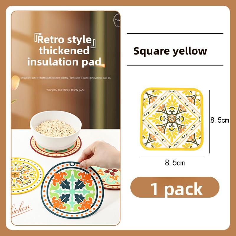 

Heat Insulation Pad, Anti-scald Household Dining Table Heat Insulation Pad, Waterproof and Oil-proof Dining Table Vegetable Pad, Anti-scald Pad Small square жёлтый