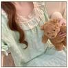 2026 Summer Women's Nightgown: Cloud Cotton, Bra Pads, Short Sleeve, Lace Trim Long Dress