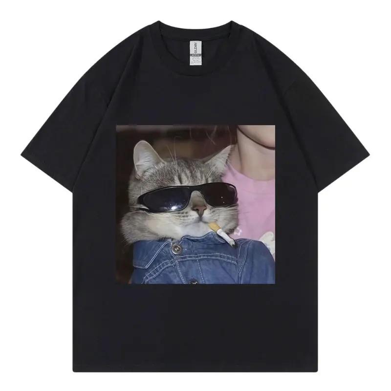 Cool Cat Fashion Casual Short Sleeve TShirt Streetwear Unisex Harajuku Y2K Fashion Casual Loose Cotton Summer New TShirt
