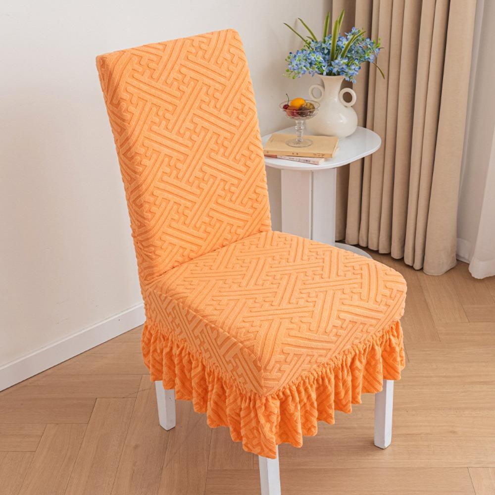 

Skirt Dining Chair Cover Elastic Living Home Decor New Seat Cover Universal оранжевый