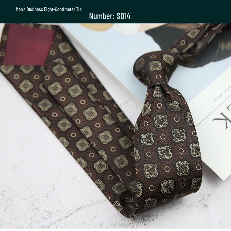 Retro Polka Dot and Stripe Men's Tie - 8cm Business Casual Korean Style Fashion Accessory