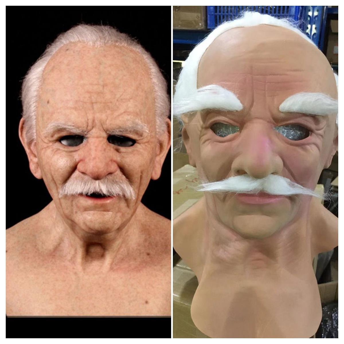 

Косплей лысый старик морщинистая маска для лица Хэллоуин карнавальный реквизит