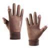 Warm Gloves for Men and Women  Suede Cold Proof Fashion Plus Velvet Thickened Touch Screen Outdoor Riding Autumn and Winter Gloves