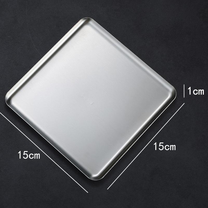 Rectangular 304 Stainless Steel Plate Barbecue Plate Hot Pot Buffet Tray Square Snack Dessert Trays Kitchen Cook Accessories