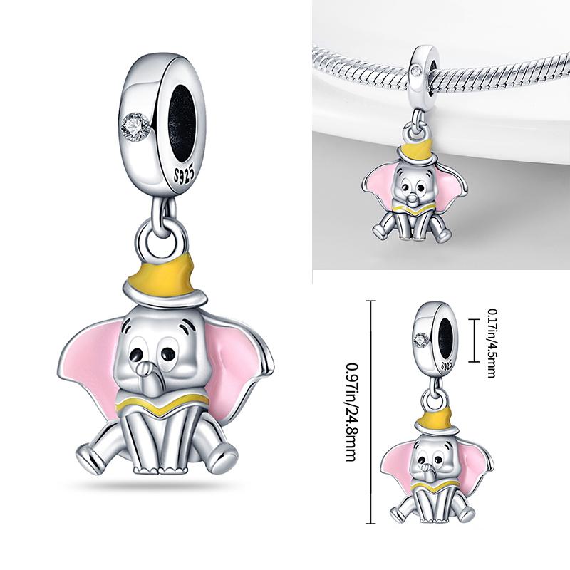 Cute Pink Elephant Charm Beads Collection For Women'S Bracelets, Necklaces, Keychains Copper Beads Diy Jewellery Fine Gifts