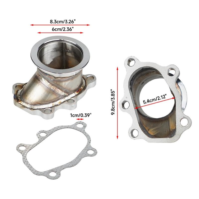 2.5"/63mm Vband Clamp Flange Er Down Pipe Adapter V-Band Downpipe Connector Stainless Steel for T25 T28 GT25 GT28