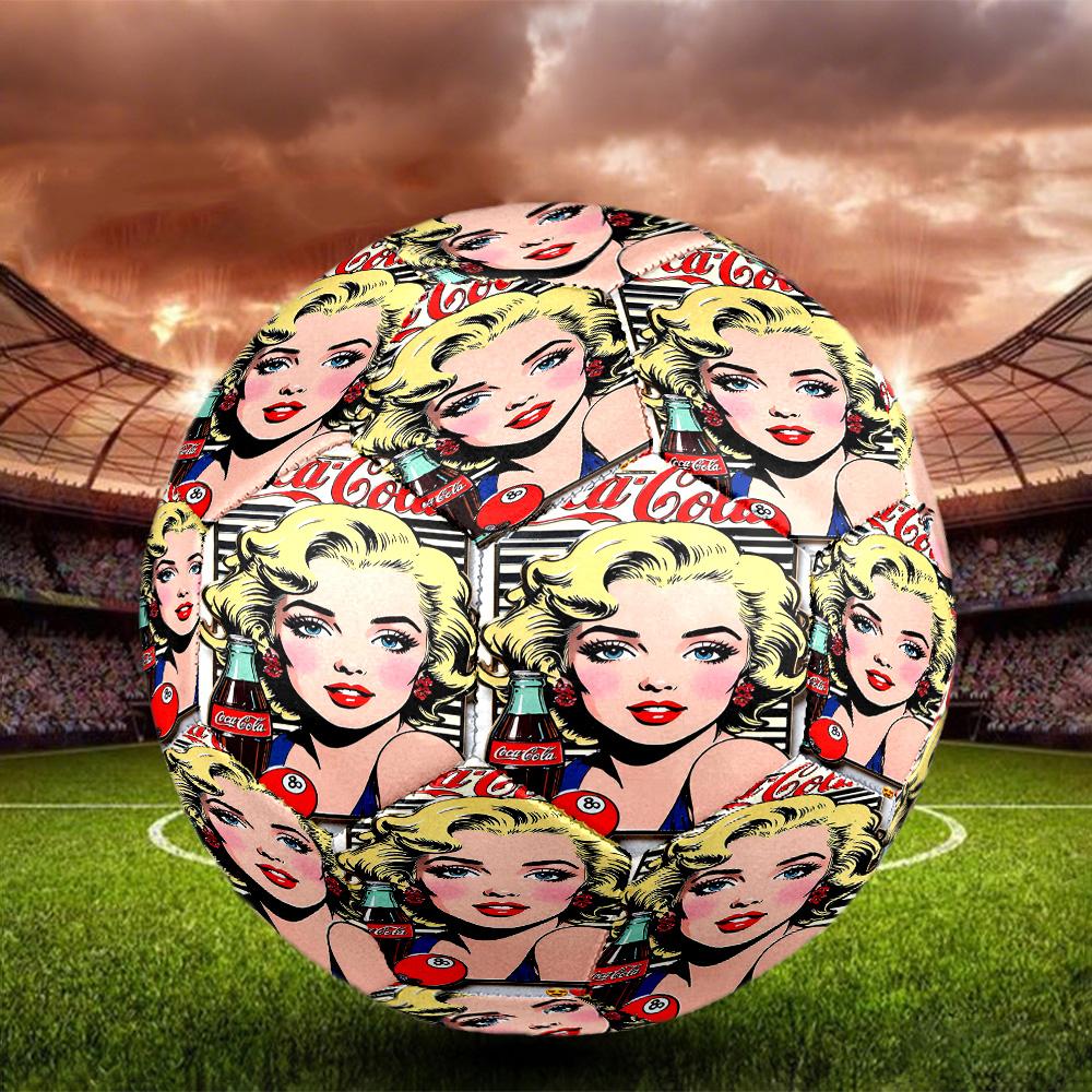 Marilyn Monroe Print Size 5 Soccer Ball, Standard Match Football for Sports Game and Team Practice, Ideal Gift for Soccer Fans