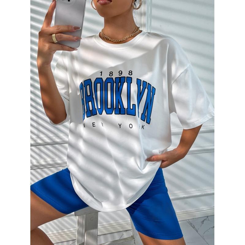 Cotton 100% Two Piece Set Women's Casual Loungewear: Pullover Suits, Pajamas, Loose T-Shirts, Tight Shorts, and Slim-Fit Homewear