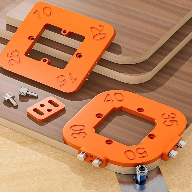 2Pcs Wood Panel R10-R50 Quick-Jigs Router Table Bit Jig Arc Angle Corner Template Woodworking Router Corner Radius Templates Jig