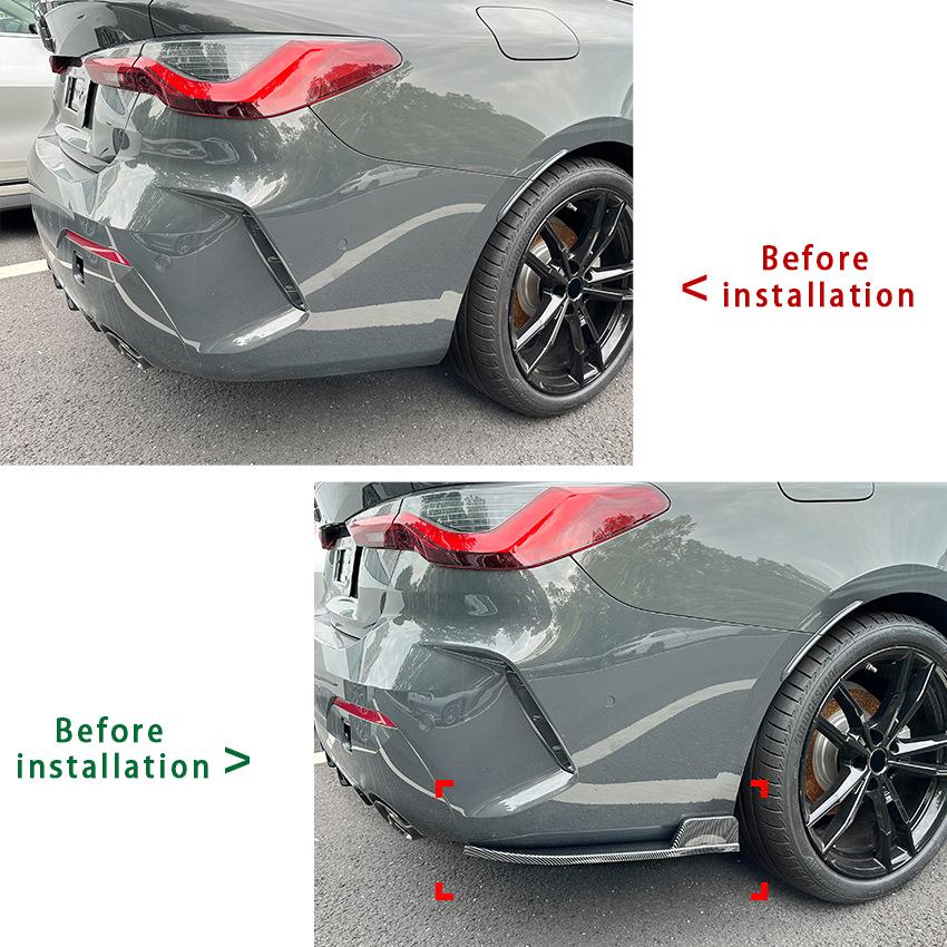 2Pcs For BMW 4 Series G22 G23 M Sport 2020-2024 Rear Bumper Lip Side Spoiler Corner Protector Diffuser Splitter Body Kit