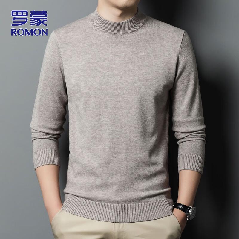 ROMON Men's Half-High Collar Knit Sweater