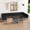 Day and Night - Day and Night 12-piece Garden Furniture Set with Gray Pine Wood Cushions