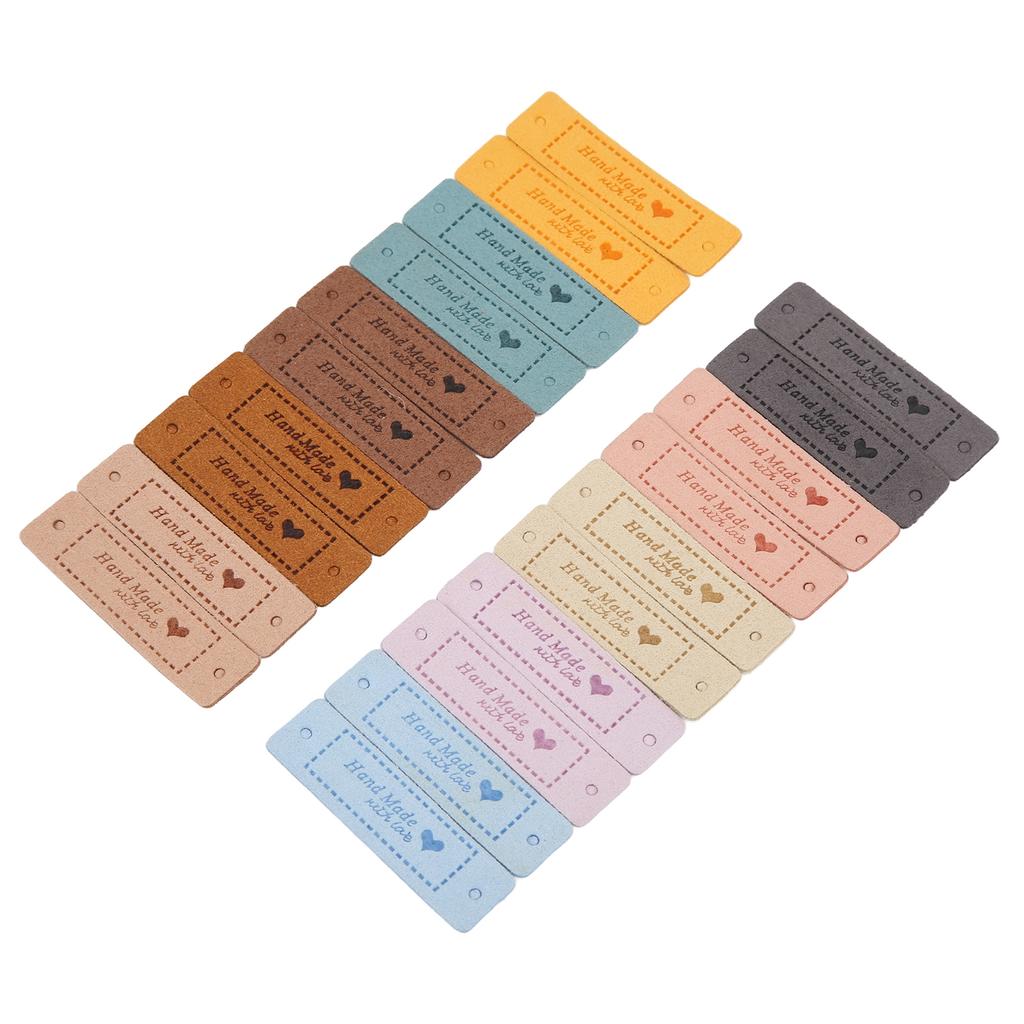 20Pcs Hand Made Labels PU Material Environmentally Friendly Durable Soft Tag for DIY Sewing Bags Wallets