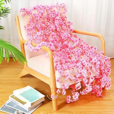 135-Head Cherry Blossom & Peach Blossom Artificial Vine for Wedding Decor