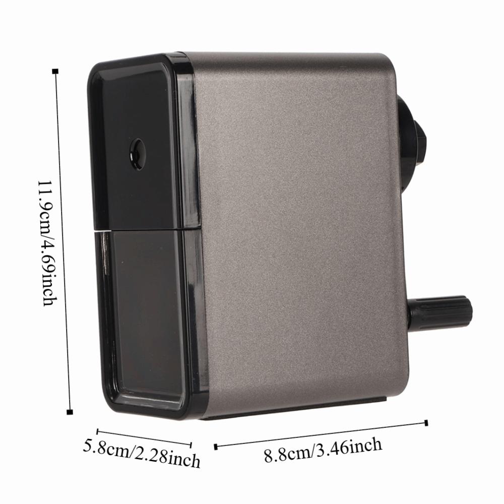 7 Adjustable Thickness Settings Sketch Pencil Sharpener Black Wide Application Hand Crank Pencil Sharpener Durable Construction