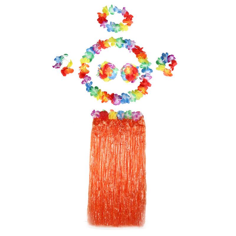 80cm Hawaiian Hula Skirt Set: Single/Double Layer for Children & Adults – Perfect for Performances & Seaweed Dance